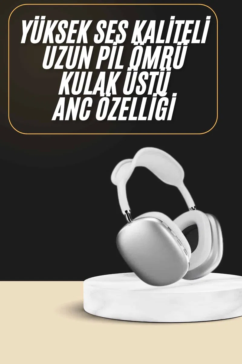 2025 Model Kulak Üstü Kablosuz Bluetooth Kulaklık Gürültü Azalta Uzun Pil görsel 2