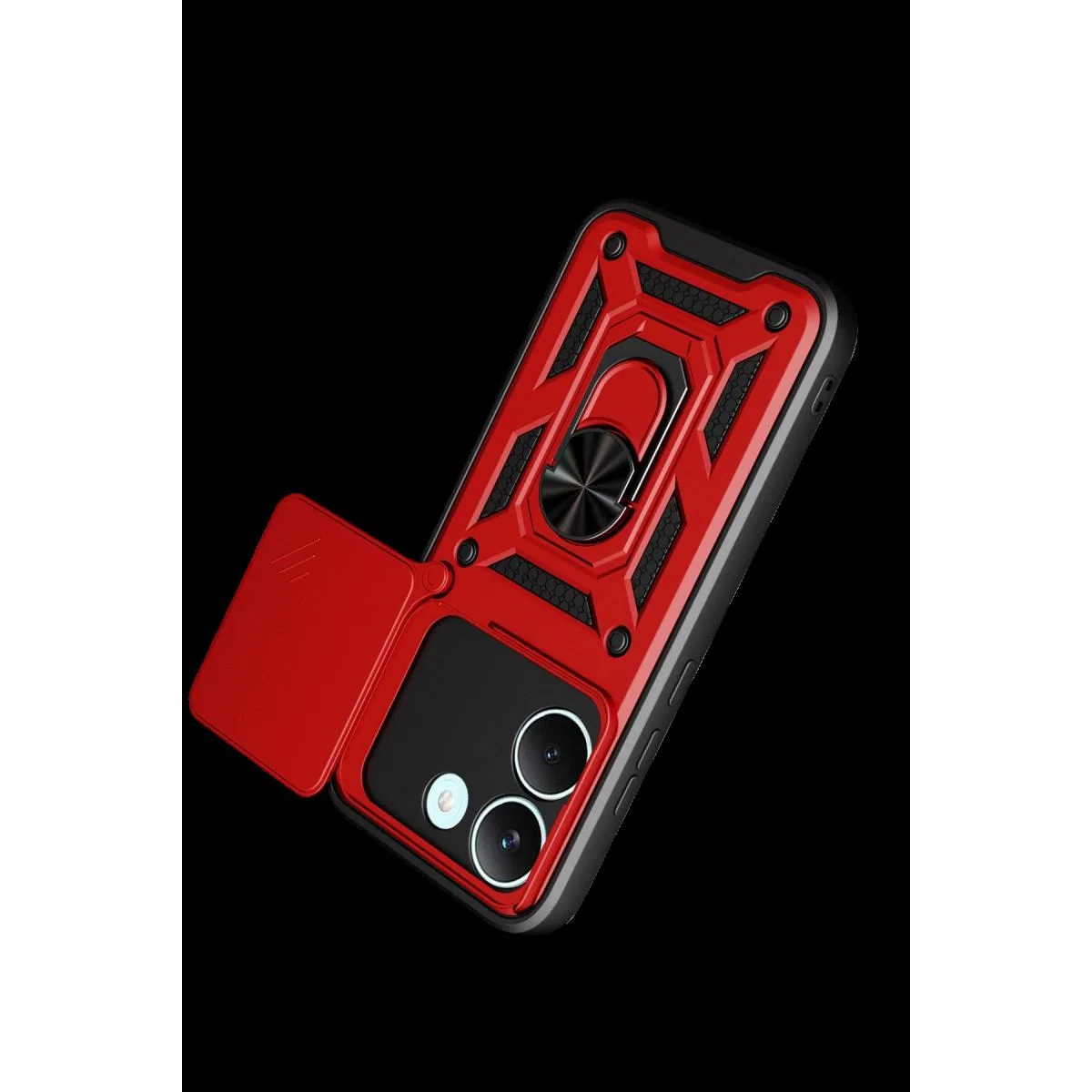 Xiaomi Poco X8 Pro Pars Lens Yüzüklü Silikon - Kırmızı görsel 3