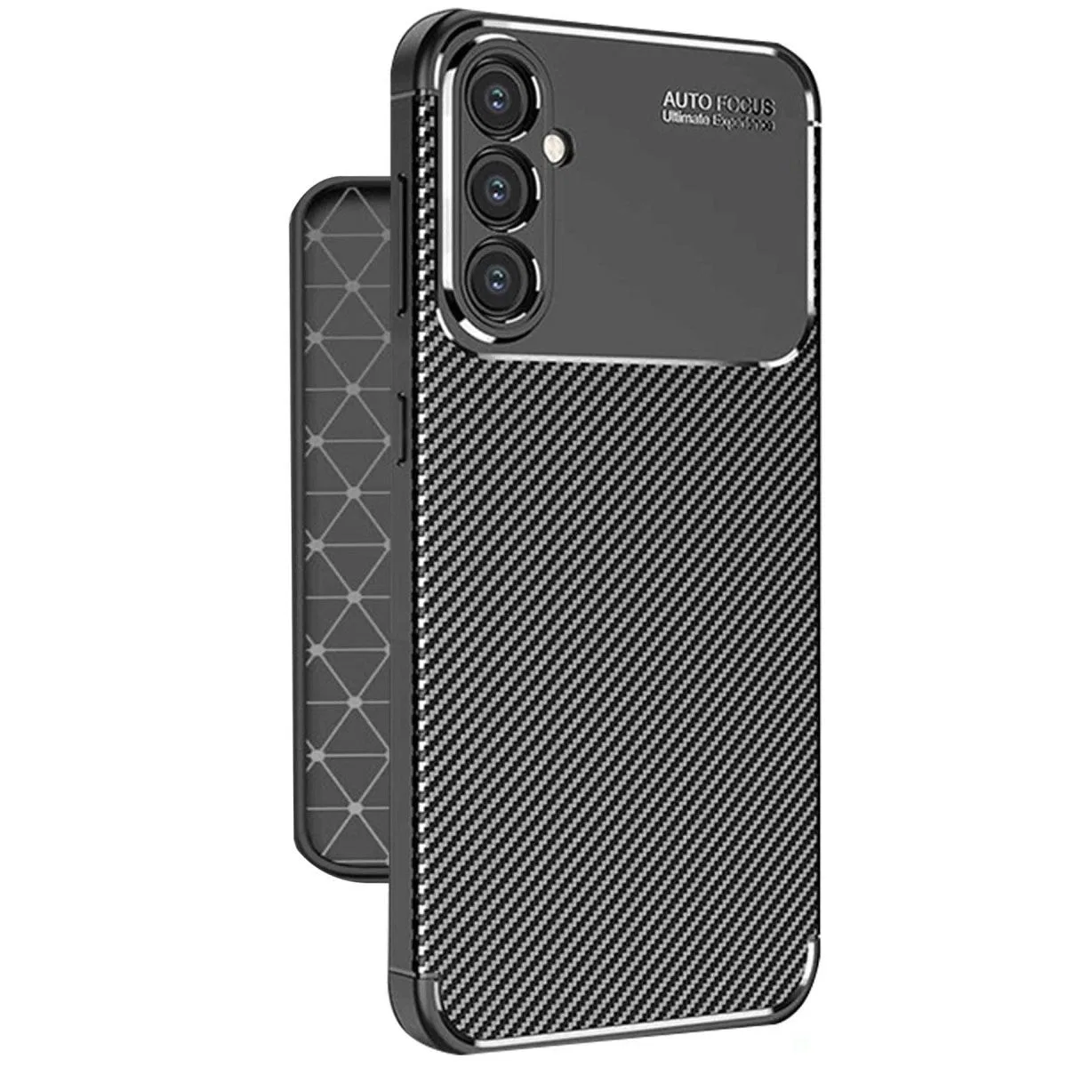 Samsung Galaxy A56 Kılıf Auto Focus Karbon Kapak - Siyah görsel 3
