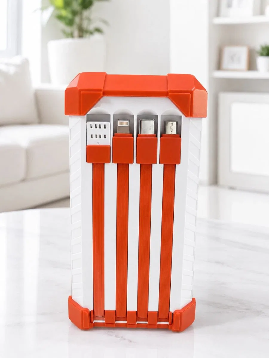 22. 5w Hızlı Şarj Destekli 60000 Mah Powerbank 4 Dahili Kablolu Çoklu Usb Type-c Çıkışlı Güç Bankası görsel 4