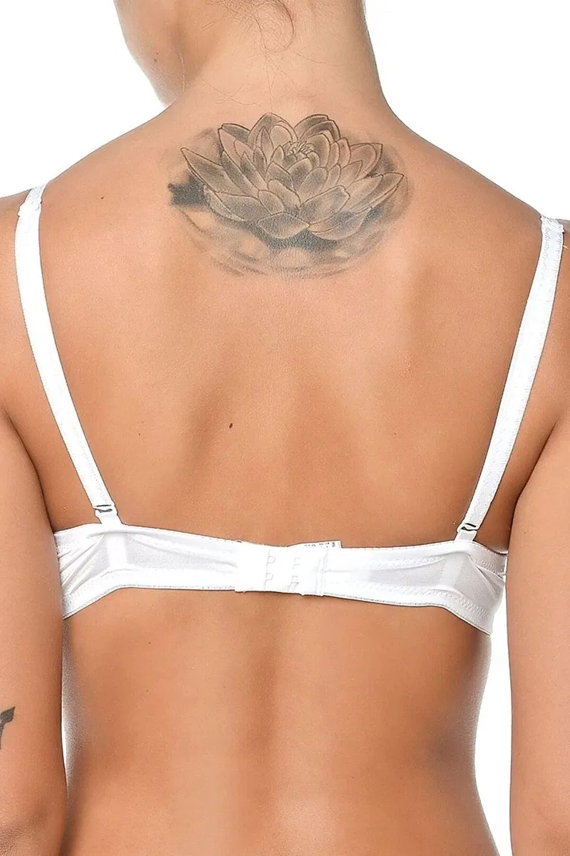 Orkide Kadın Beyaz 2 Beden Büyüten Full Push-up Dolgulu Sihirli Destekli Sütyen Reina görsel 7