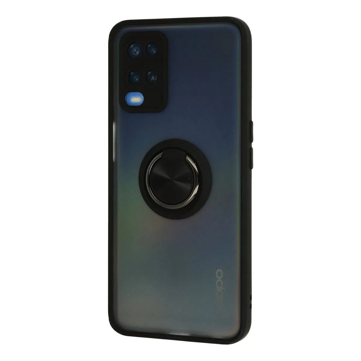 Oppo A54 4g Kılıf Montreal Yüzüklü Silikon Kapak - Siyah görsel 2