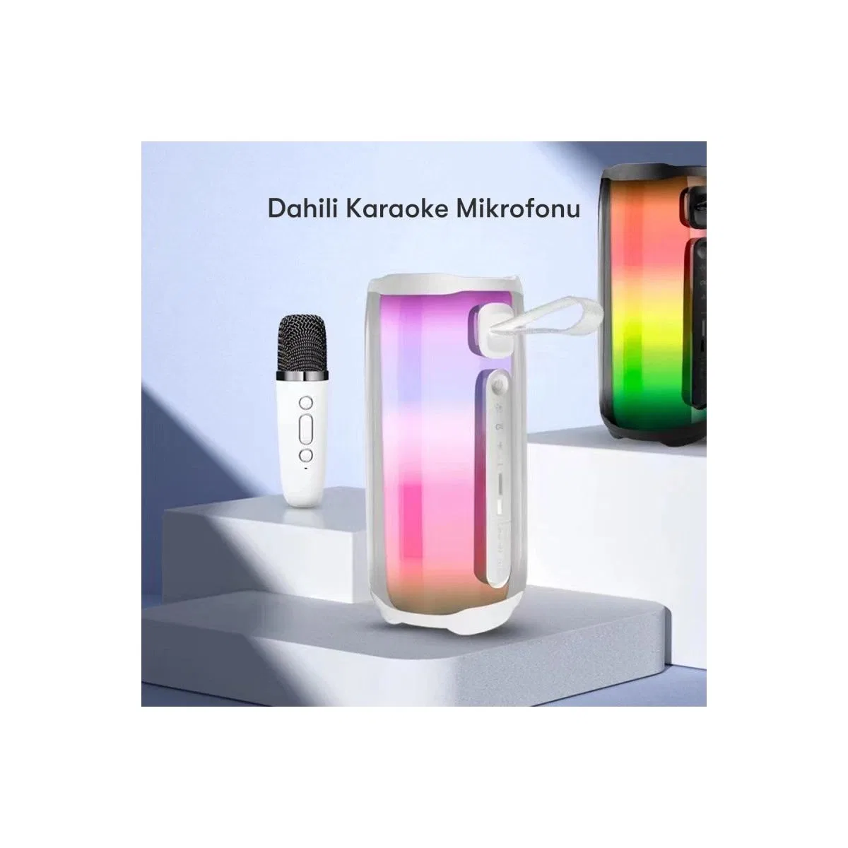Pluse 5 Mikrofonlu Rgb Kablosuz Hoparlör - Siyah görsel 2
