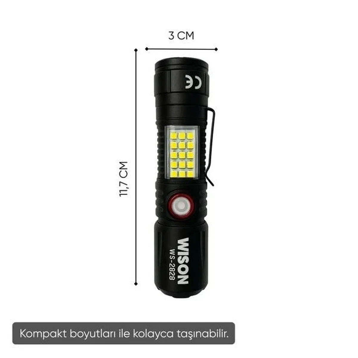 Ws-2828 1000 Lümen Mıknatıslı Usb Şarjlı El Feneri görsel 3