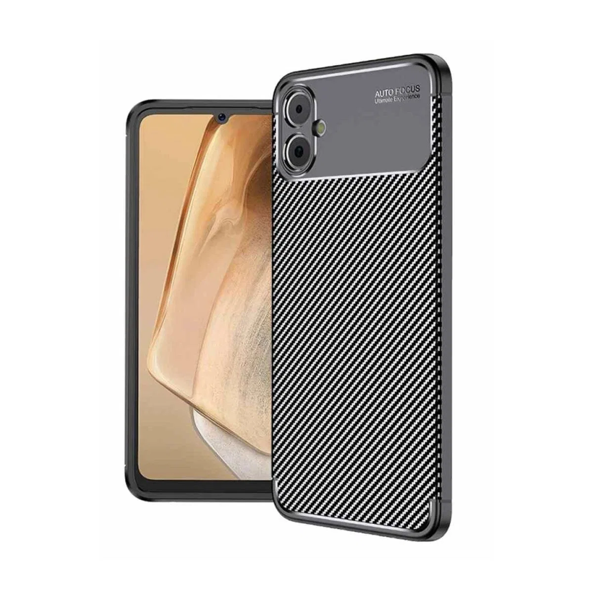 Samsung Galaxy A05 Kılıf Auto Focus Karbon Kapak - Siyah görsel 2