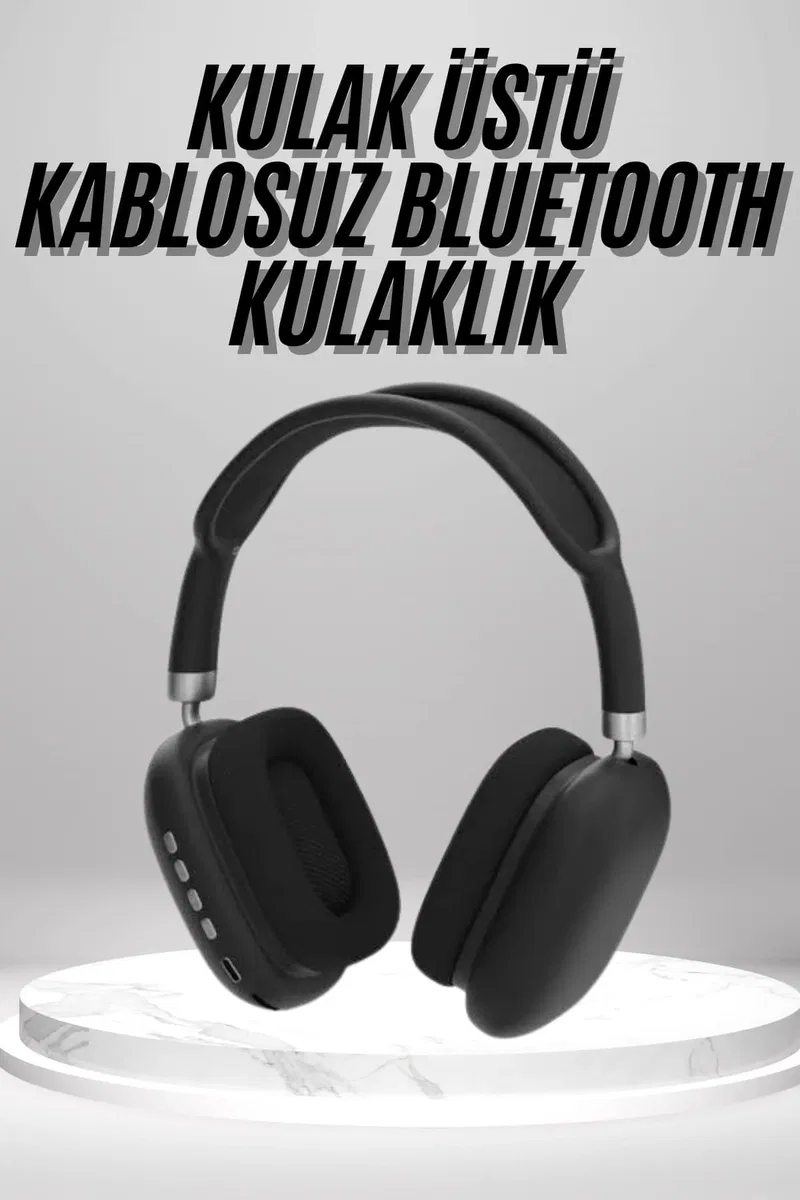 Kulak Üstü Kablosuz Bluetooth Kulaklık Yumuşak Süngerli SD Kart Girişli