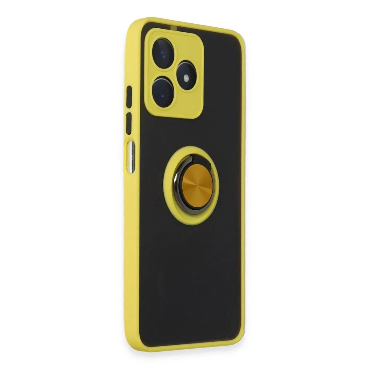 Realme C53 Kılıf Montreal Yüzüklü Silikon Kapak - Sarı görsel 2