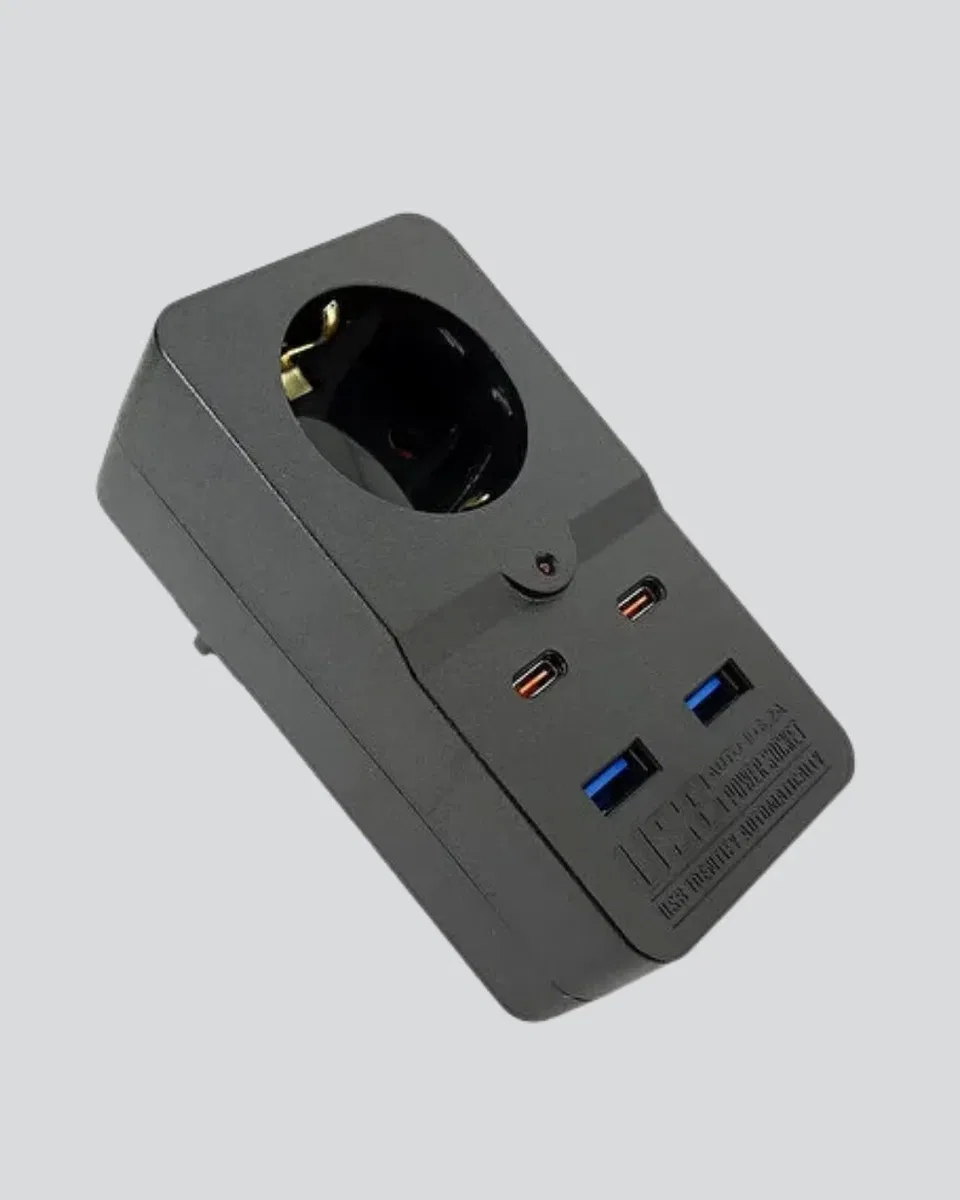 Tip Akım Koruma Prizi 10A 2500W USB Type C Destekli görsel 5