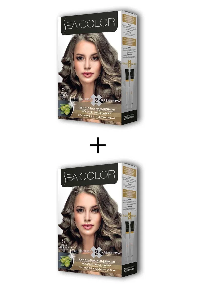 2X2 Tüp Krem Saç Boyası Seti Küllü Açık Kumral No: 8. 1