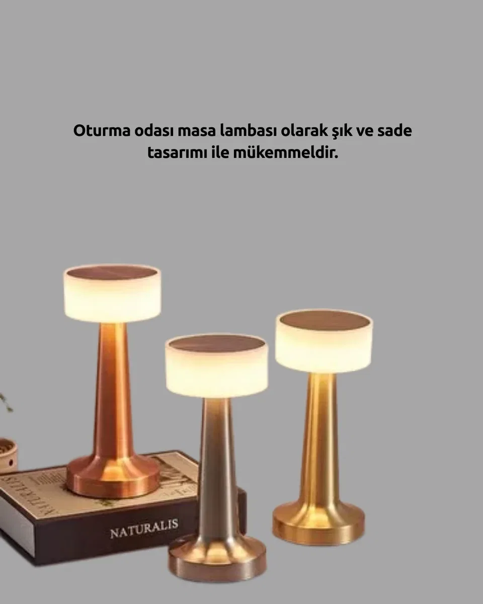 3 Kademeli Dokunmatik Başucu Lambası Pil ile Sağlam Kablosuz Tasarım görsel 5