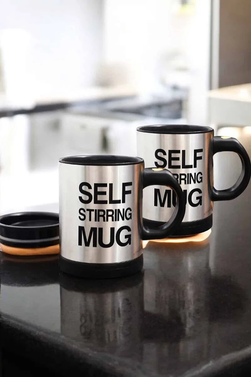 Yazılı Mug Kupa Karıştırıcı Özelliği Ve Paslanmaz Çelik görsel 2