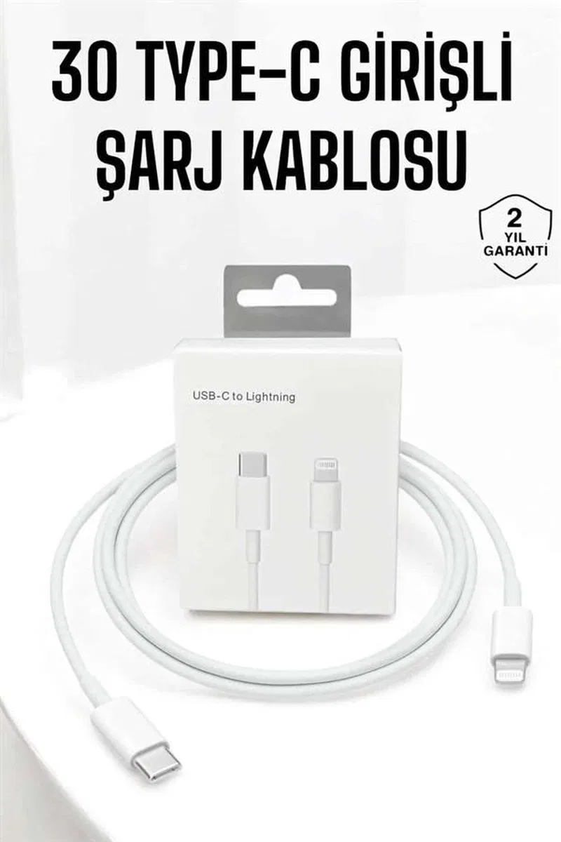 Iphone Uyumlu İos Uyumlu Lightning Hızlı Şarj Tye C Lightning Şarj Kablosu görsel 2