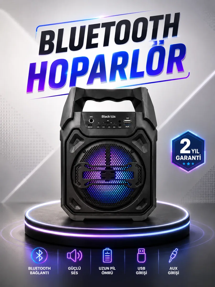 Güçlü ve Şarj Edilebilir Bluetooth Hoparlör 6. 5 İnç