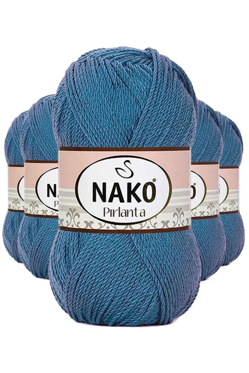 5 Adet Pırlanta Amigurumi El Örgü İpi Yünü Turkuaz 3409 - nako mudanis