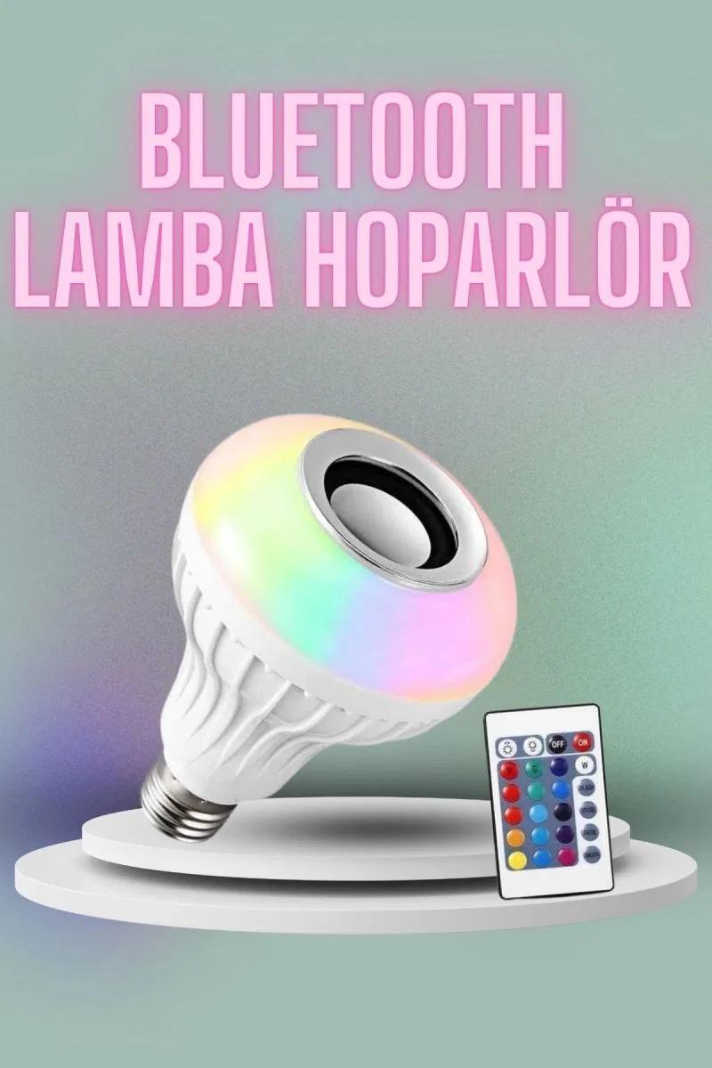 Kumandalı Rgb Led Işık Bluetooth Hoparlör Ses Lambası Renkli Ampul