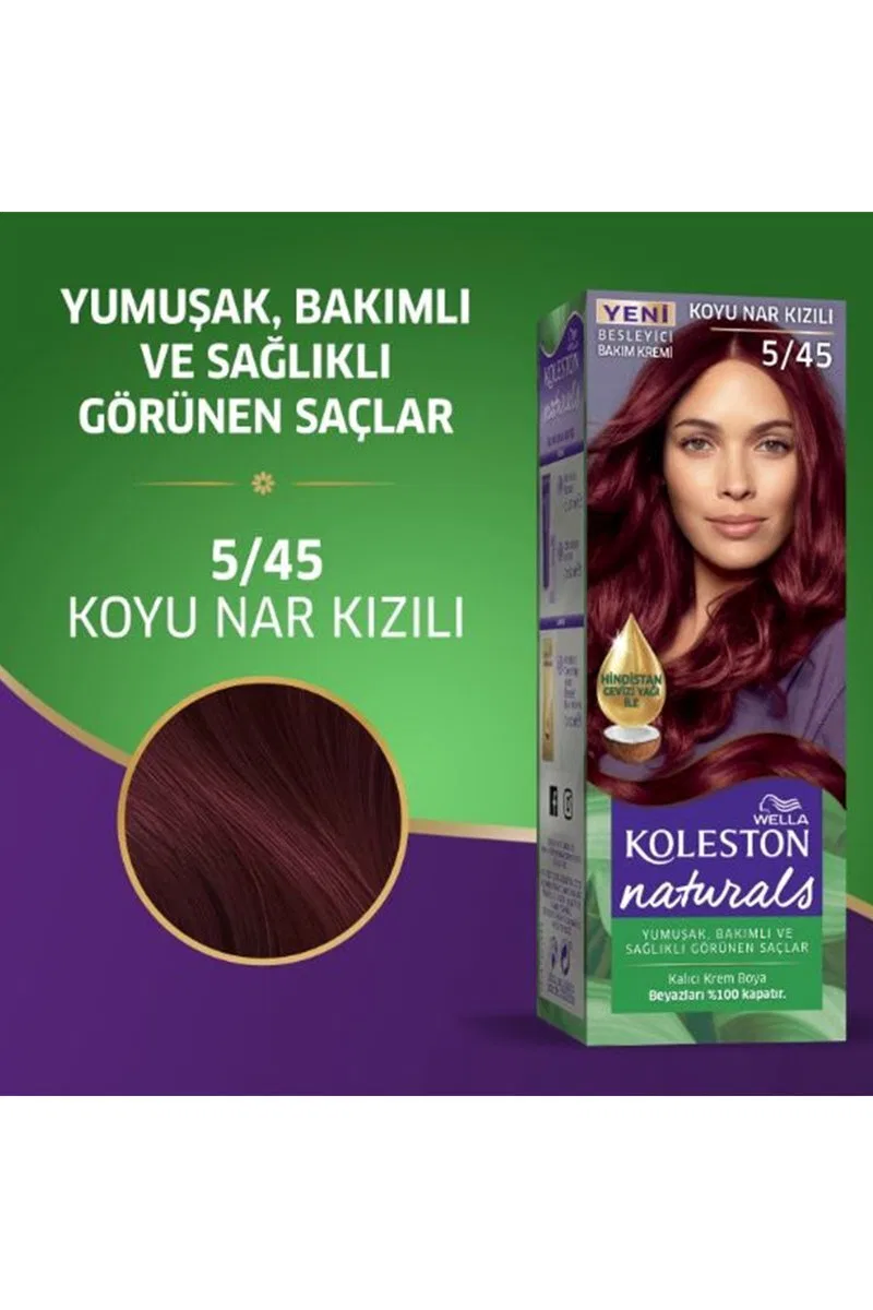 Naturals Saç Boyası Koyu Nar Kızılı 5/45 2x Paket görsel 2