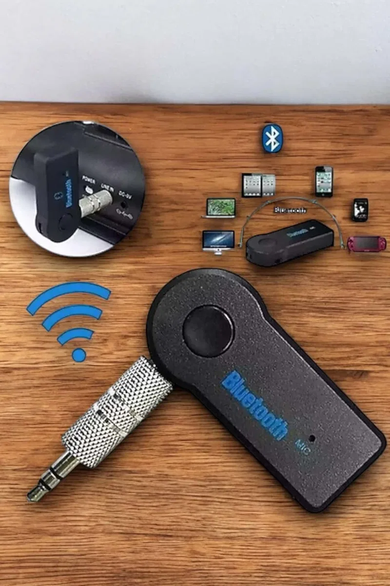 Tüm Araçlara Uyumlu Aux Car Bluetooth Kablosuz Araç Bağlantı Kiti görsel 2