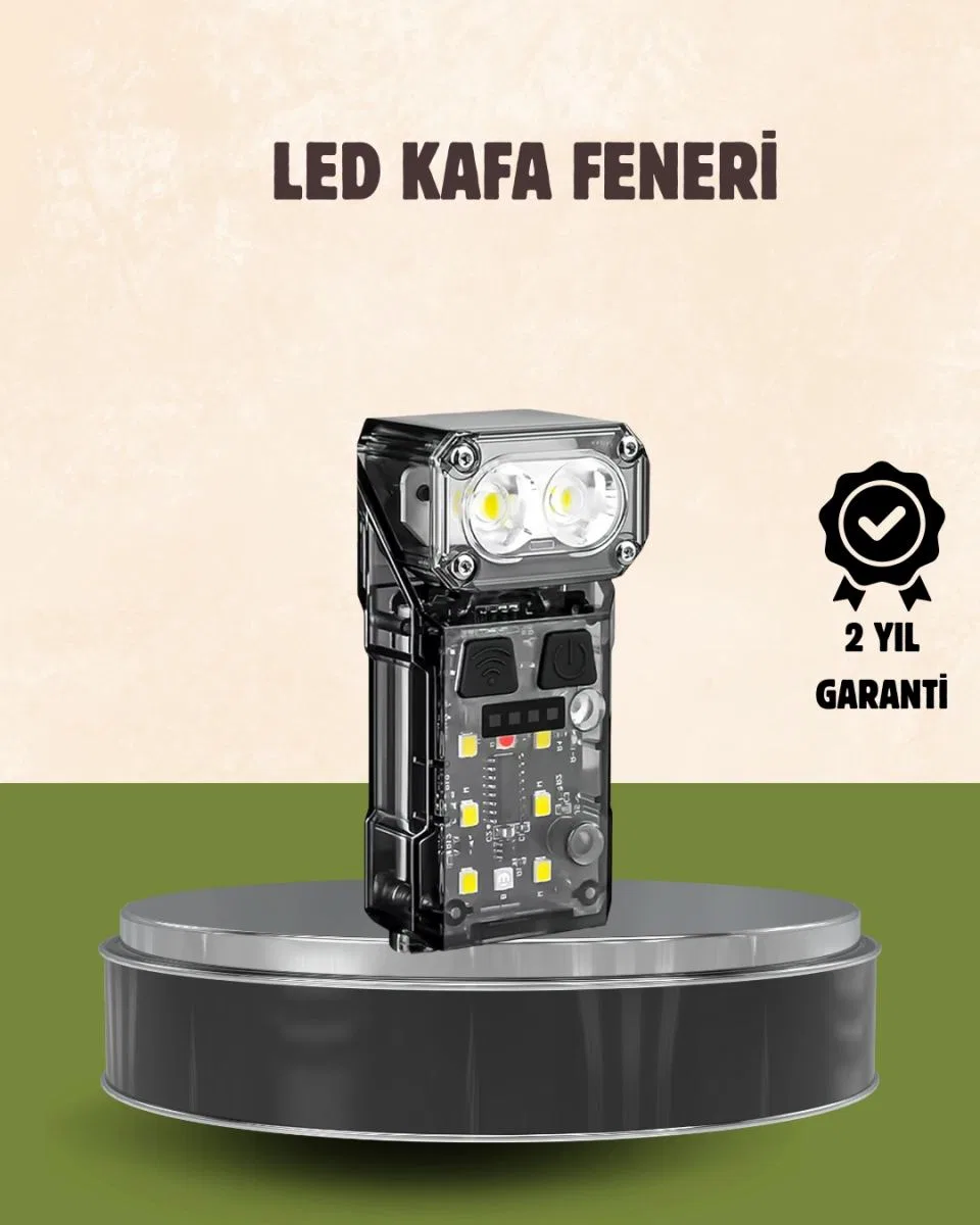 3’ü 1 Arada Led Far Şarj Edilebilir Sensörlü Manyetik 10 Saat Kullanım