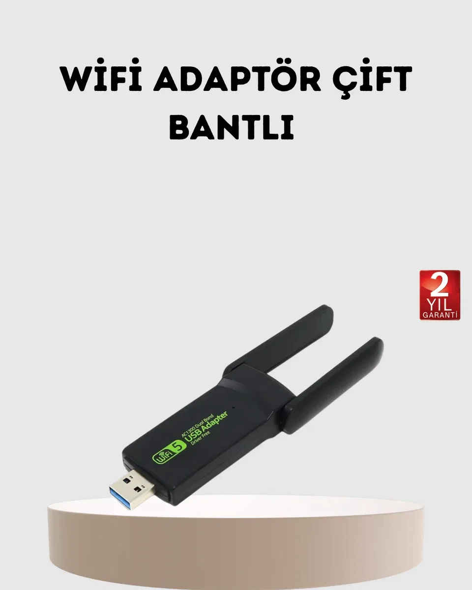 Ultratekno Dual Band WiFi Adaptör – 1200 Mbps, USB 3. 0, Çift Antenli, Geniş Kapsama Alanı ve Yüksek Hız