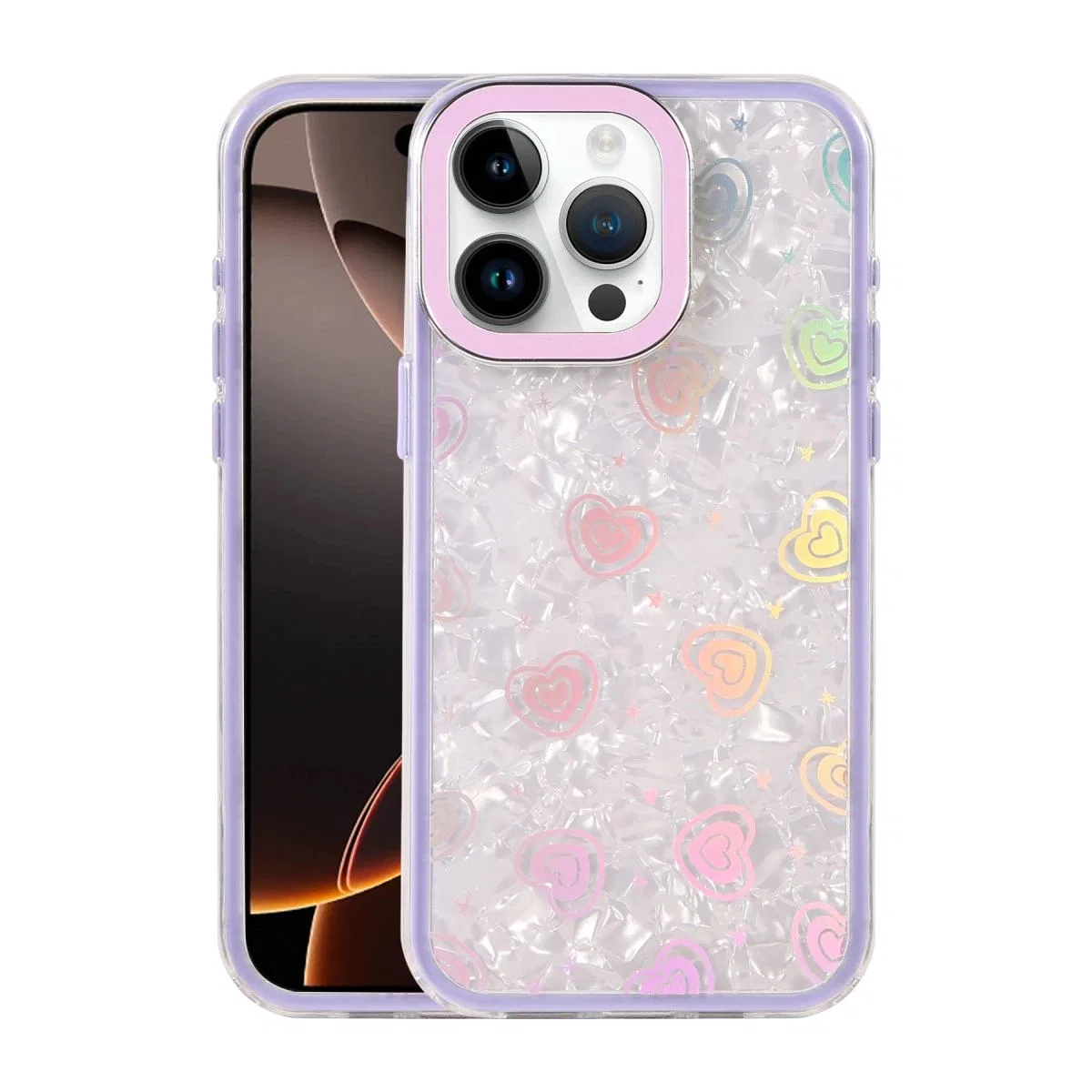 Apple İphone 16 Pro Lumi Desenli Kapak - Mor