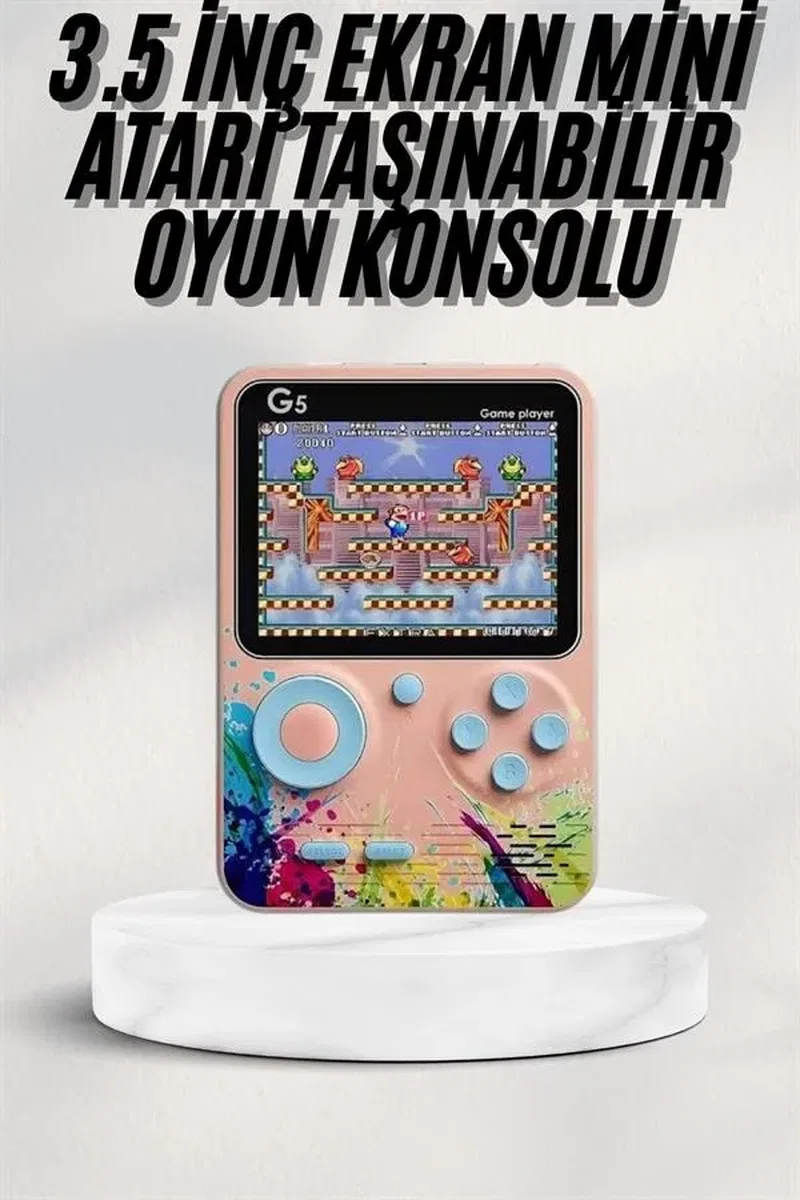 3 İnç Ekran 500 Oyunlu Game Box Mini Taşınabilir Oyun Konsolu görsel 2