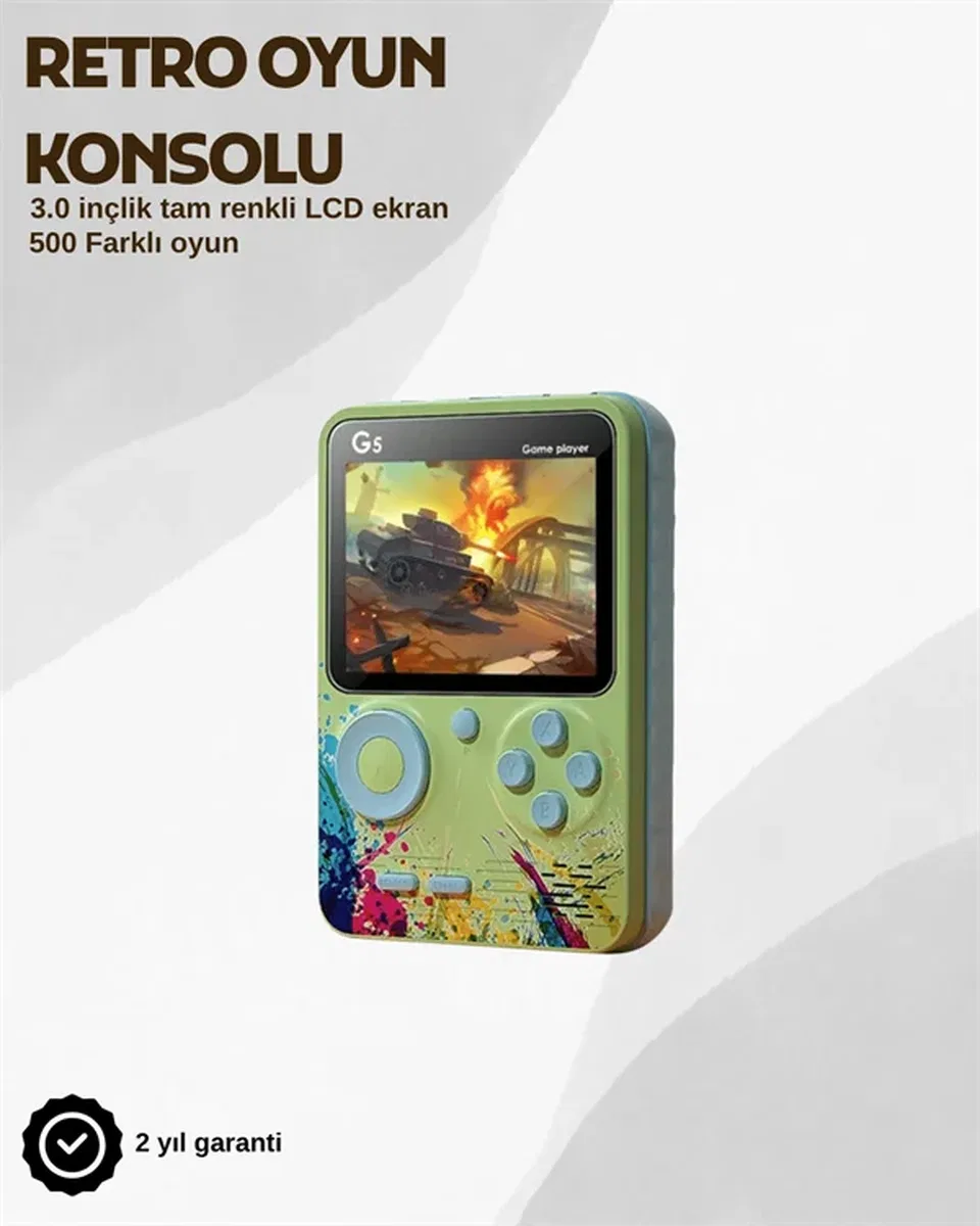 G5 Taşınabilir Retro Oyun Konsolu – Çocuk ve Yetişkinler İçin görsel 2