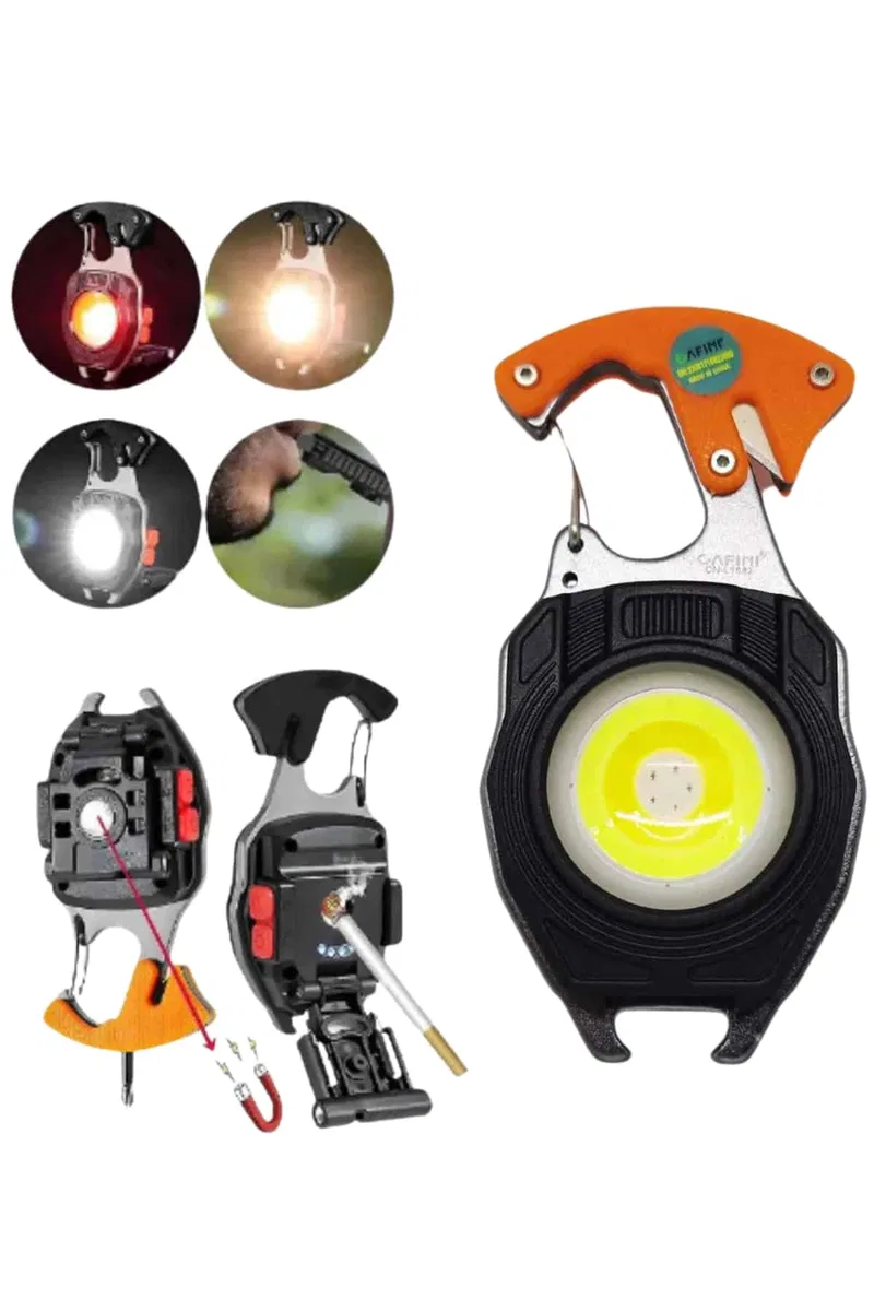 El Feneri LED Anahtarlık Çok Fonksiyonlu Mini Çakmak Özellikli görsel 2
