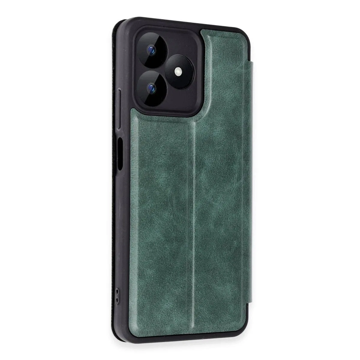 Realme Note 50 4g Kılıf Flip Cover - Koyu Yeşil görsel 2