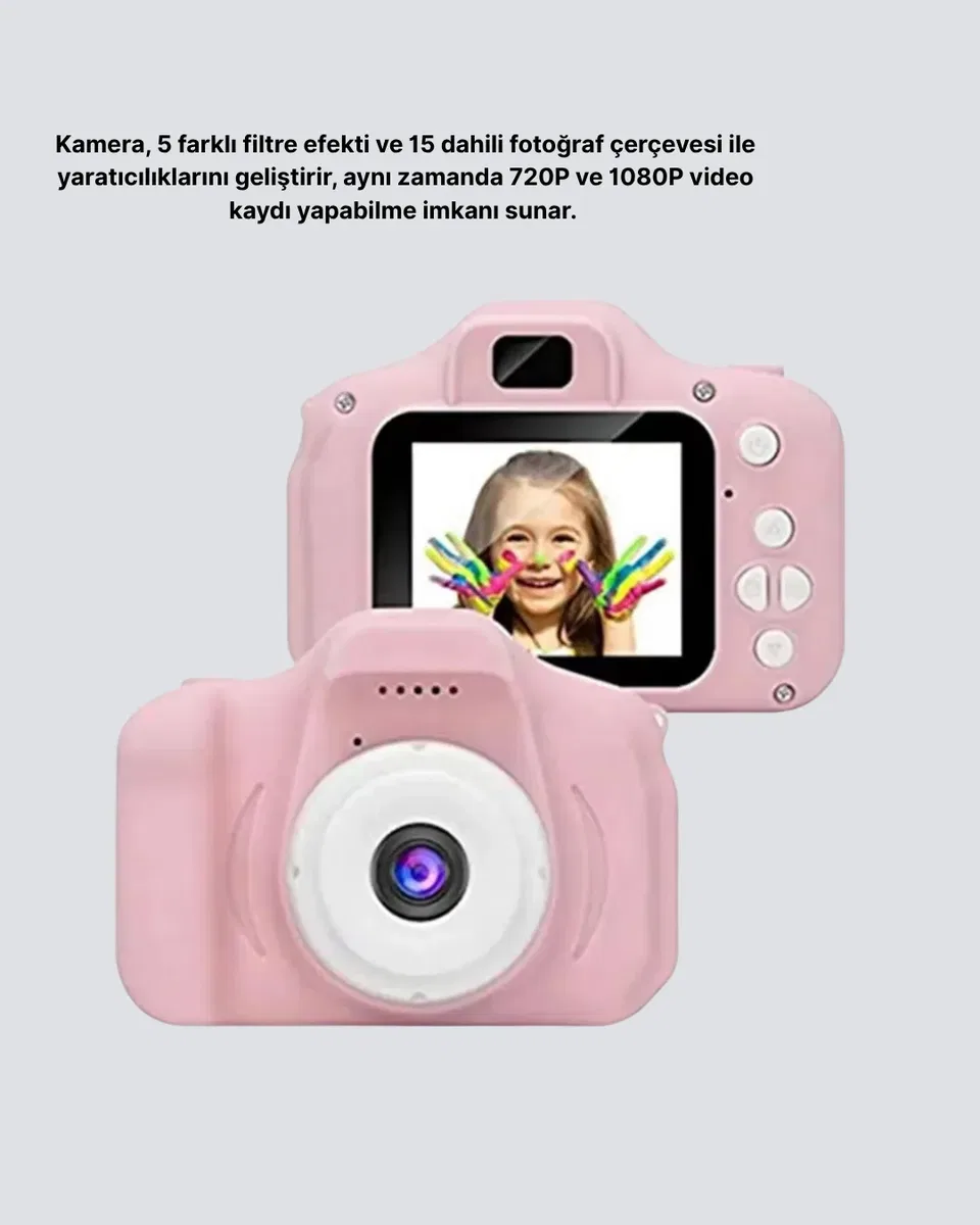 Çocuklar İçin Mini Fotoğraf Makinesi 8MP 1080P Video ve Darbeye Dayanıklı görsel 2