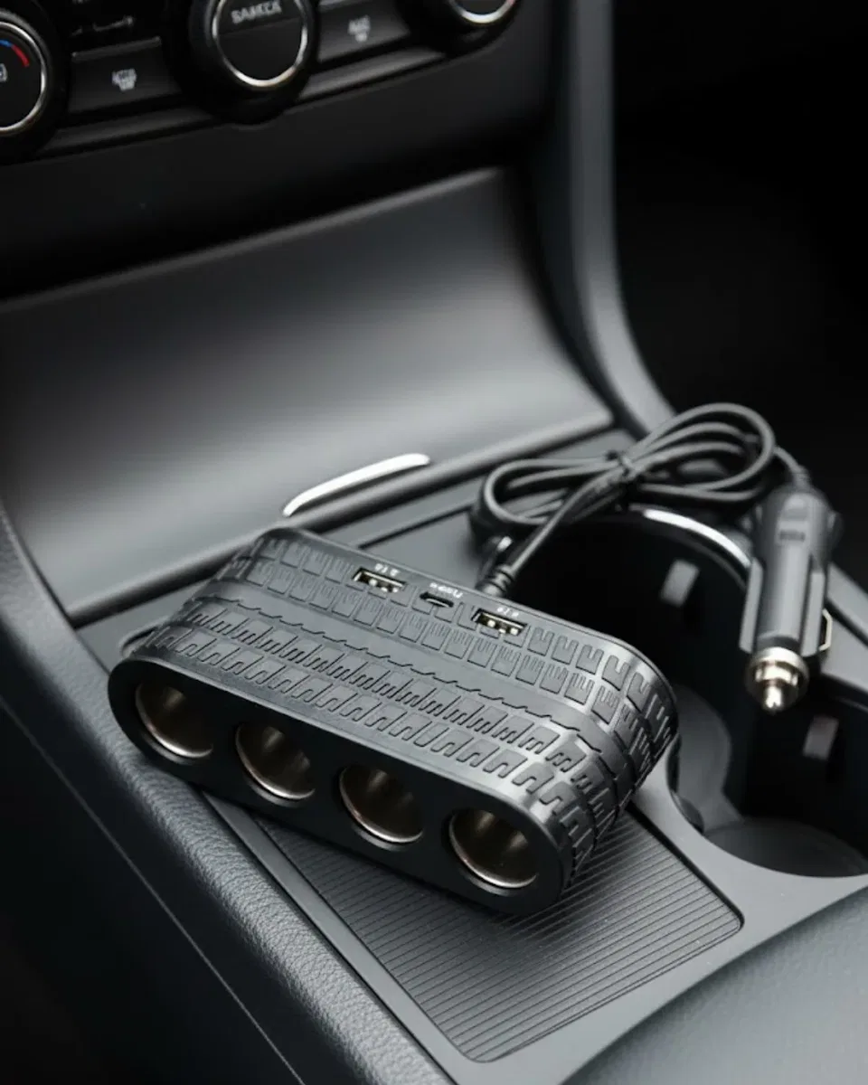 Araç İçi Güç Dağıtıcı 4 Çakmaklık 2 USB 1 Type C Şarj Ünitesi