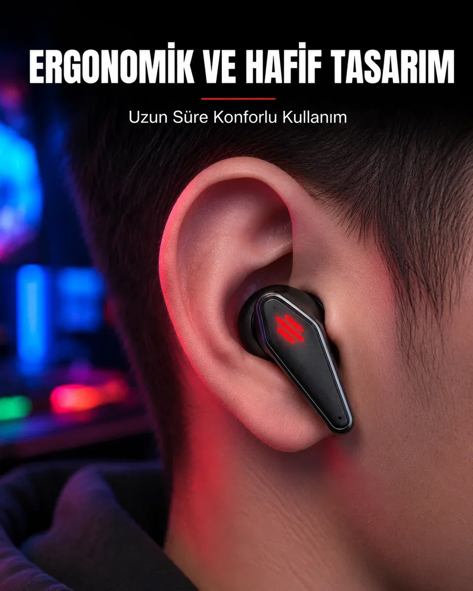 Led Işıklı Kablosuz Kulaklık Ergonomik Tasarım Yeni Nesil