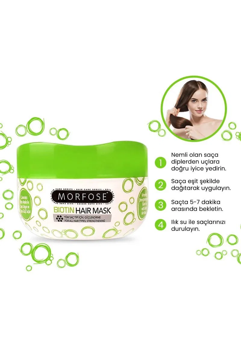 Biotin Saç Maskesi 500 ML - Gür ve Dolgun Saçlar - mrfs görsel 2