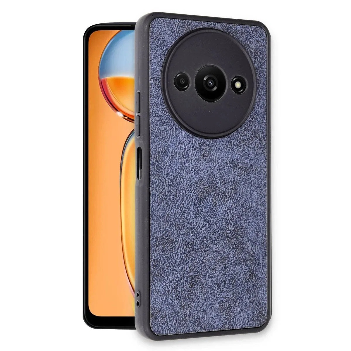 Xiaomi Redmi A3 4g Kılıf Aras Deri Kapak - Lacivert görsel 2