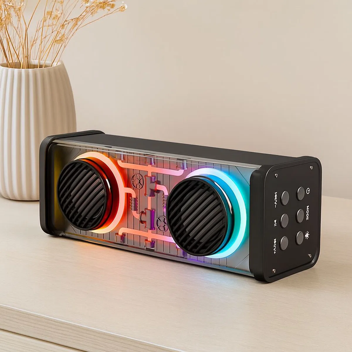 Taşınabilir Bluetooth Hoparlör 20W USB Şarjlı Işıklı görsel 2