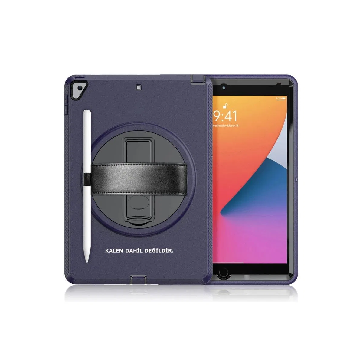 Apple İpad 10. 2 (7. nesil) Kılıf Hand Strap Tablet Kılıfı - Lacivert