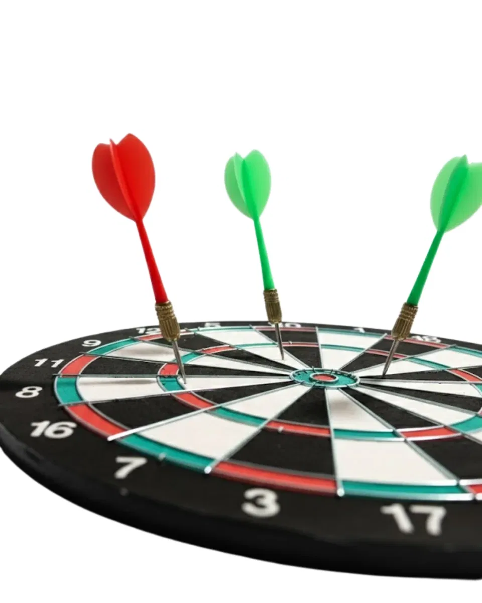 Kaliteli Ahşap 15 İnç Dart Tahtası Kolay Montajlı 4 Ok görsel 3