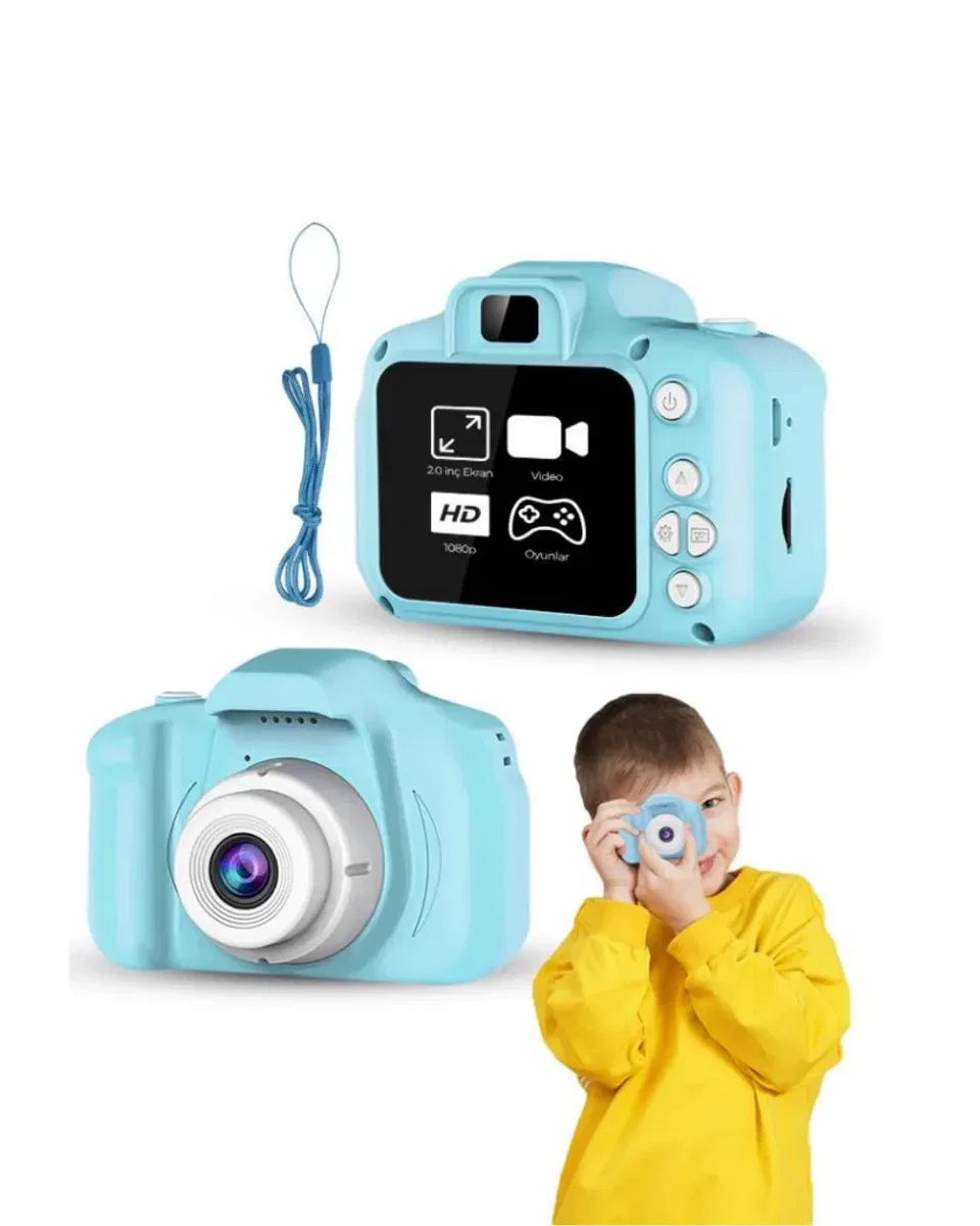 Mavi HD Taşınabilir Mini Kamera Video Kayıt ve Fotoğraf Çekim Özellikli görsel 3
