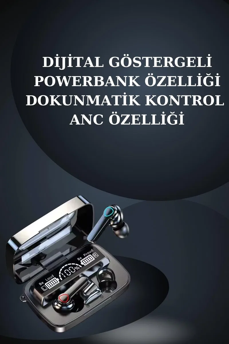 Dijital Göstergeli Powerbank Bluetooth Kulaklık ve Yeni Nesil Amoled Ekran Akıllı Saat görsel 3