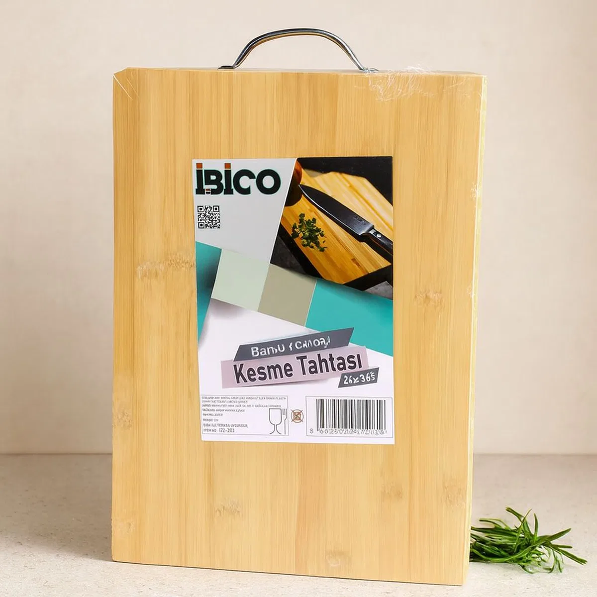 Metal Kulplu Bambu Kesme Tahtası 26x36x1. 7 cm