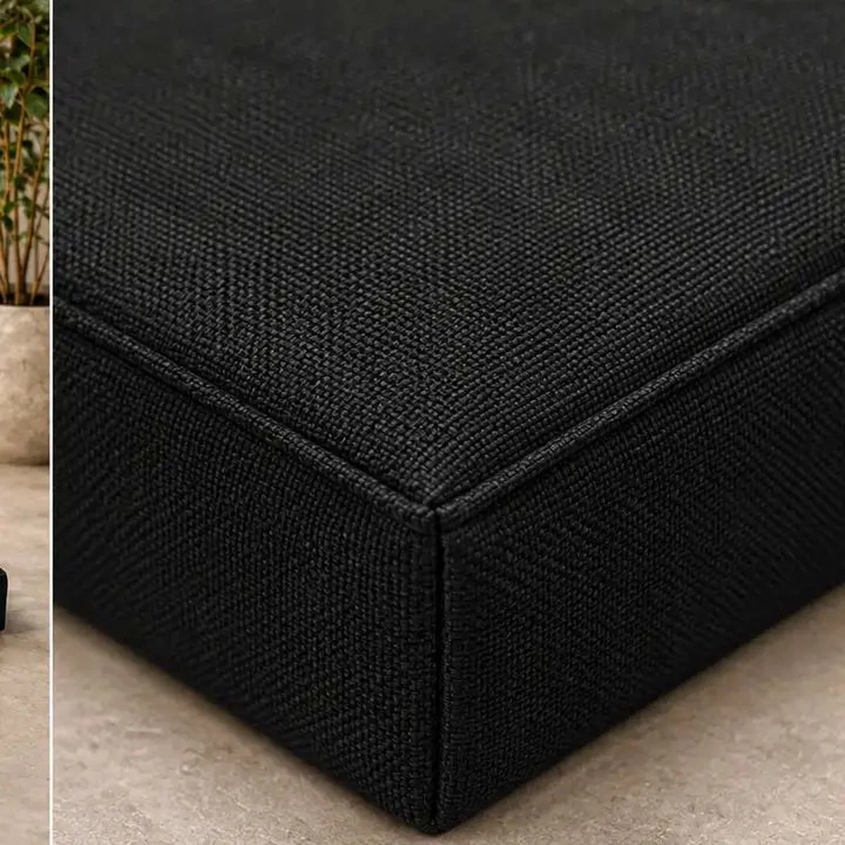 Kedi Köpek Yatağı Dikdörtgen Blok Bank Minderi · 50 × 100 × 7 cm · Siyah görsel 2