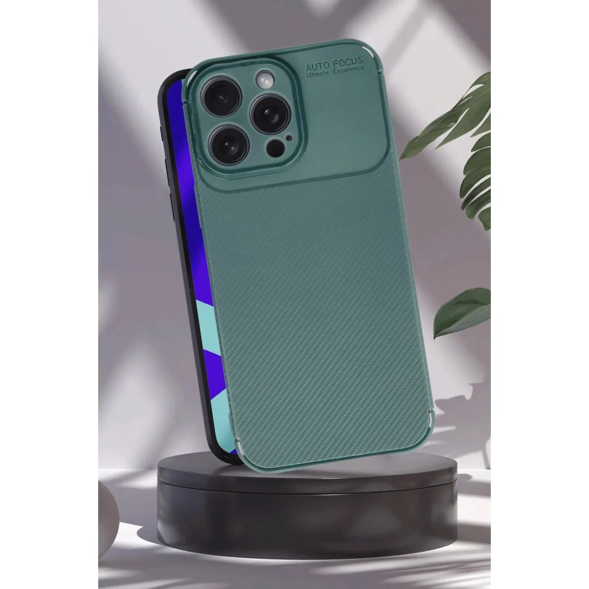 Apple İphone 16 Pro Max Kılıf Auto Focus Karbon Kapak - Lacivert görsel 3