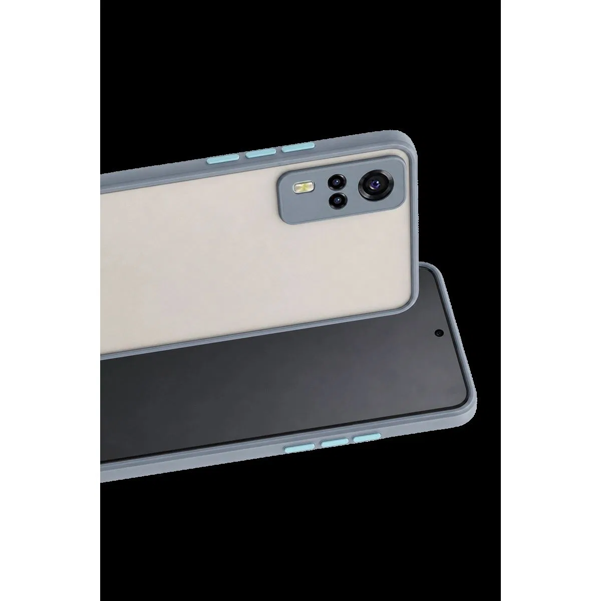 Vivo Y53s Kılıf Montreal Silikon Kapak - Gri görsel 2