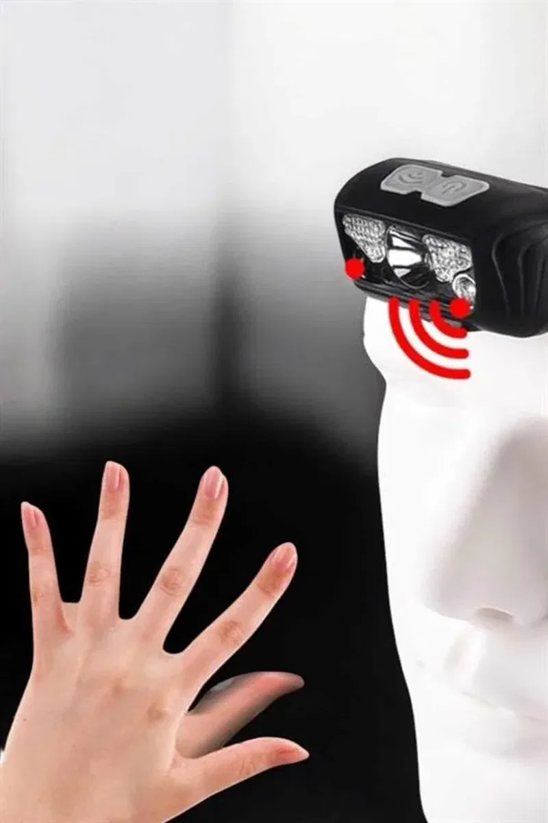 Kafa Lambası Kamp Lambası Sensörlü Şarjlı Ayarlanabilir görsel 3