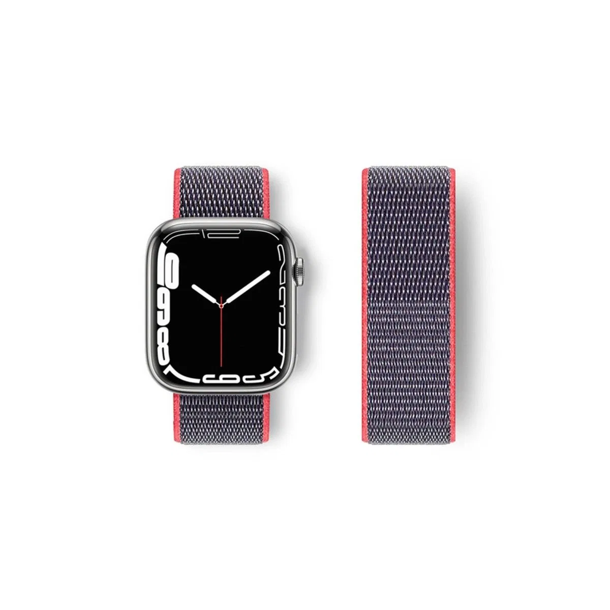 Apple Watch 42mm Hasırlı Cırtcırtlı Kordon - Pembe