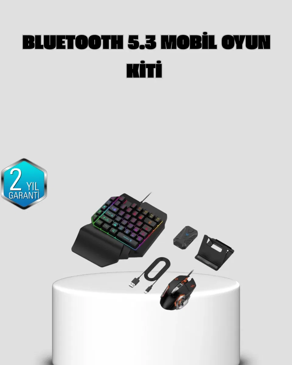 Bluetooth 5. 3 Mobil Oyun Konsolu Dönüştürücü Seti 5 Parça Klavye Mouse Kit