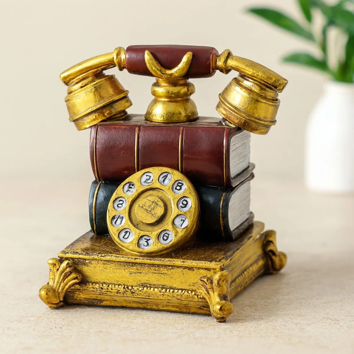 Vintage Telefon Biblo Kumbara Reçine 15. 5x15. 5x10 cm