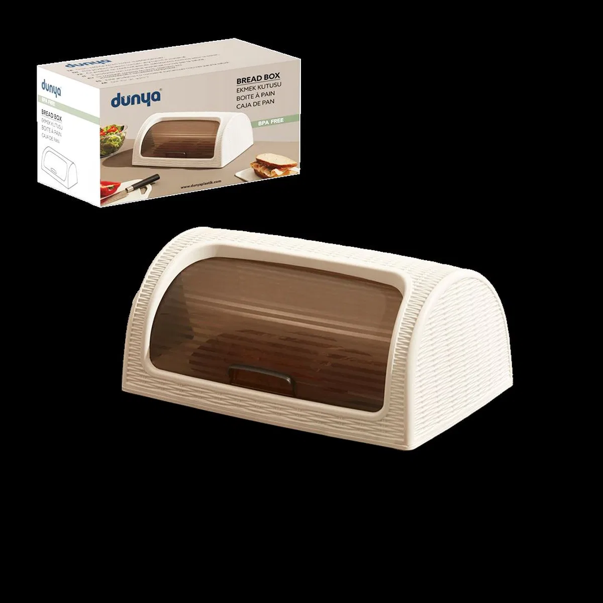 Sürgülü Kapak Ekmek Dolabı 420x274x180 mm Beyaz görsel 2