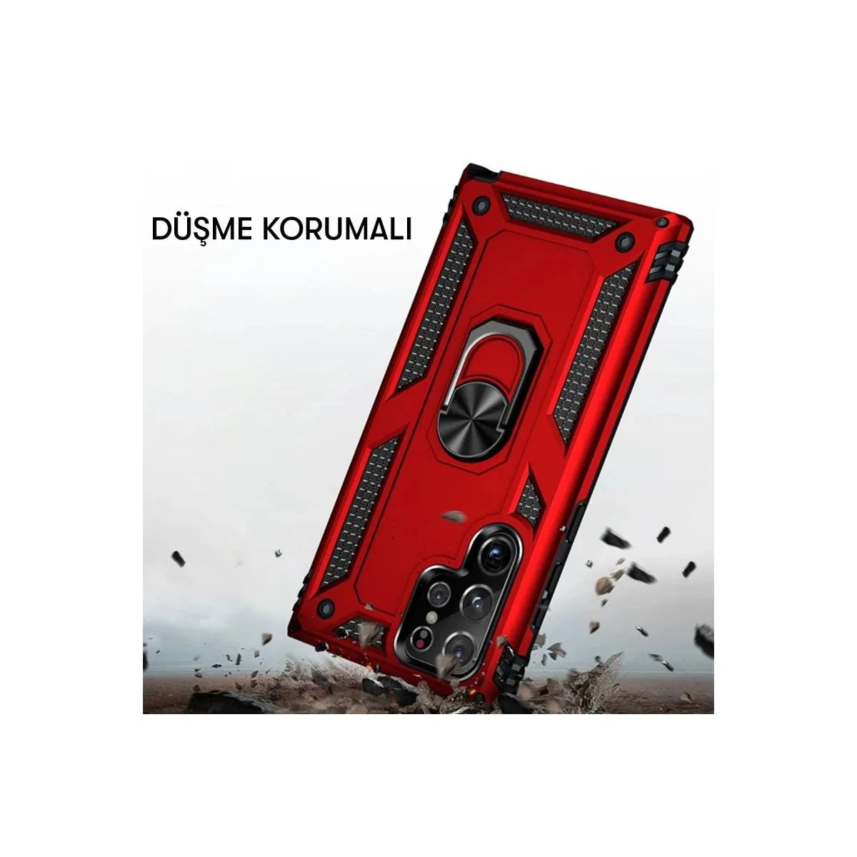 Samsung Galaxy S21 Ultra Kılıf Sofya Yüzüklü Silikon Kapak - Yeşil görsel 2