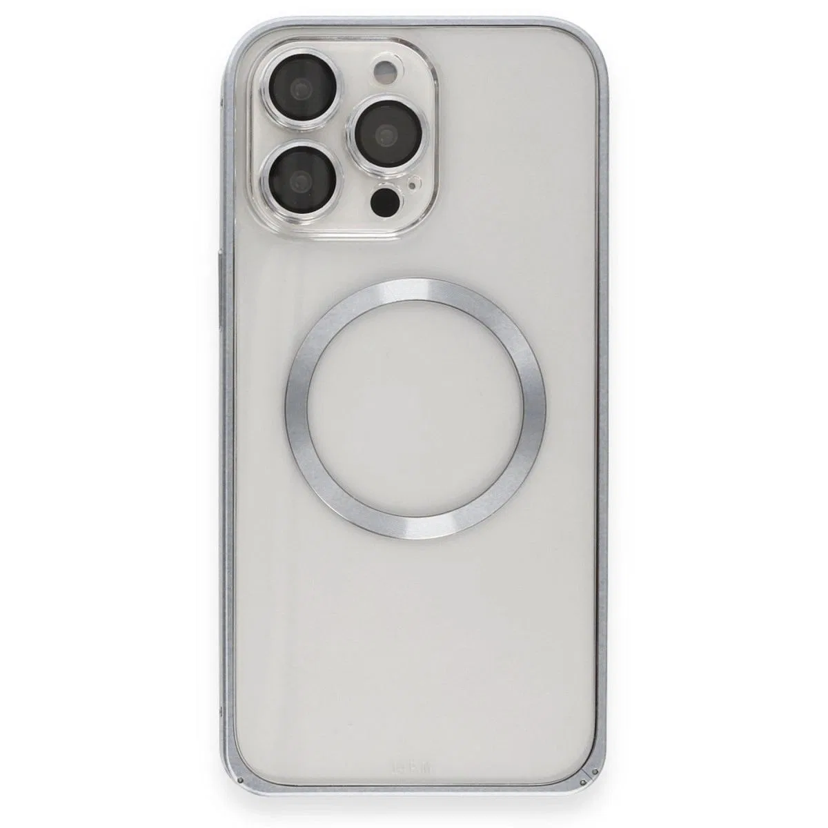 Joko Apple İphone 15 Pro Max Kılıf Metal Bumper Magneticsafe Kapak - Gri görsel 2