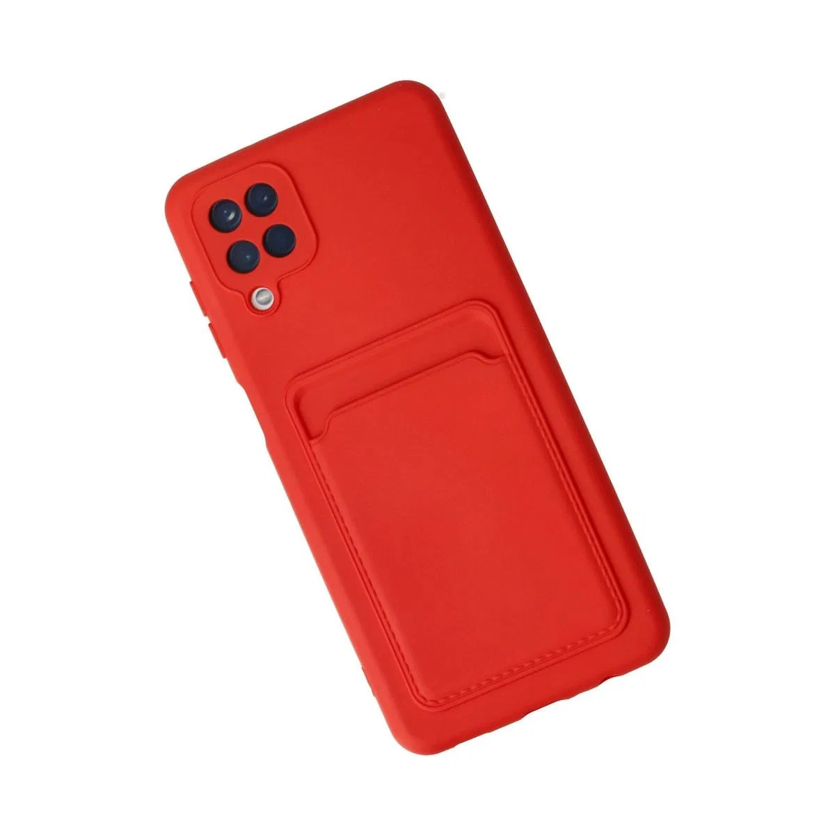 Newface Samsung Galaxy A12 Kılıf Kelvin Kartvizitli Silikon - Kırmızı görsel 3